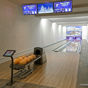 Basement Home Bowling Alley Room