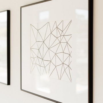 Black and White Geometric Hallway Art