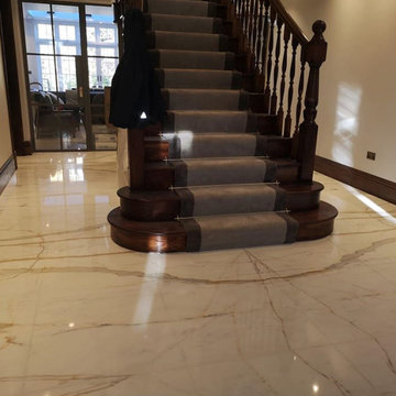 Calacatta Oro Marble Bookmatch Entrance Hall