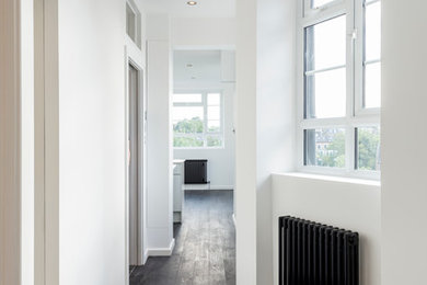 Example of a minimalist hallway design in London