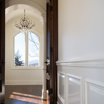 Classical White Hallway with Wainscot