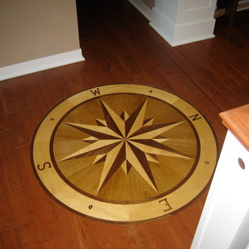 Compass Rose Hardwood Floor Medallion - 72" Namaka Style