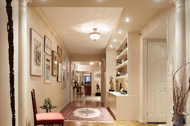 Example of an eclectic hallway design in Montreal