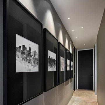 Contemporary artwork in hallway