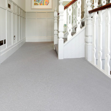 Contemporary grey carpeting to a period home