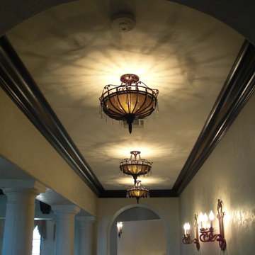 Corridor Crown Molding and Light Fixtures