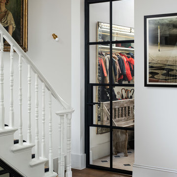 Curved steel hallway door