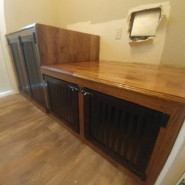 Custom Built Dog cages with seating and storage