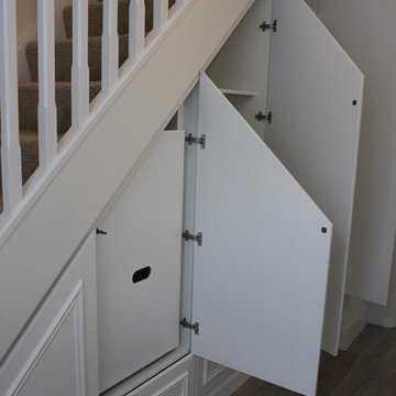 custom designed under stairs storage unit