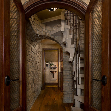 Custom Home Interior Design, Entertaining Area, Spiral Staircase