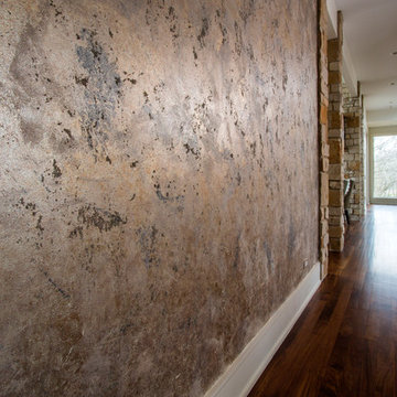 Custom Painted Walls, Walnut Hardwood Floors and Interior Stone Columns Featured