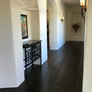 Custom, solid oak floors with custom transitions