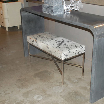 Custom Wrapped Metal Waterfall Console