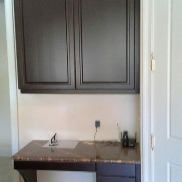 Dark Brown Refinished Built In Cabinets