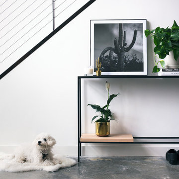 Decorative Console Table with Plants