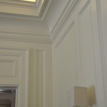 Detail - wood panels, cove  molding and dome above