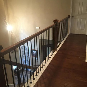 Double Oak - Wood Stairs/Iron Railings