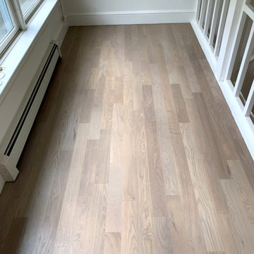 EAST QUOGUE:  4" SELECT WHITE OAK INSTALLED & FINISHED WITH CUSTOM GRAY STAIN