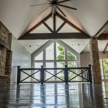Entry with rustic hardwood