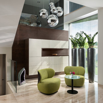 Exclusive interior with dominant veneer furniture