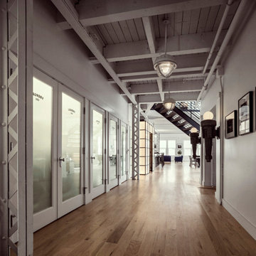 Expansive Loft Hall Space, Exposed Ceiling, Reclaimed Doors and Fixtures