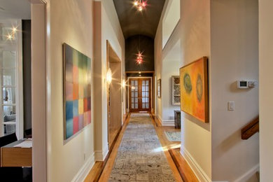 Hallway - transitional hallway idea in Indianapolis
