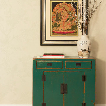 Green Accent Chest - Chinese Ming Style