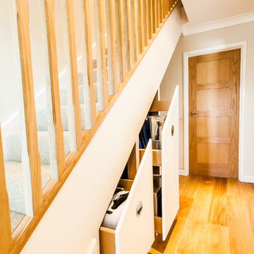 Hallway storage, flooring and stair refurbishment.