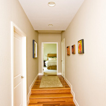hallway with dropped ceiling