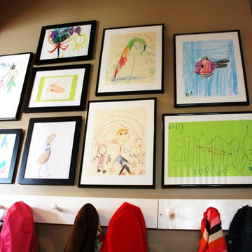 Hallway with Kids Artwork Displayed