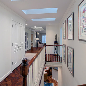 Hallway with skylights
