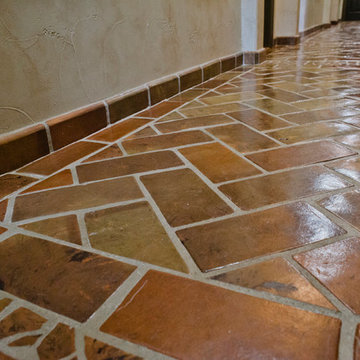 Herringbone Pattern - Manganese Saltillo Tile