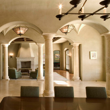 Indoor Columns & Fireplace