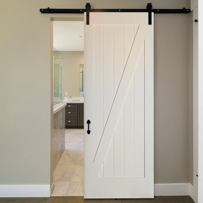 Inspiration for a mid-sized cottage hallway remodel in Vancouver with beige walls