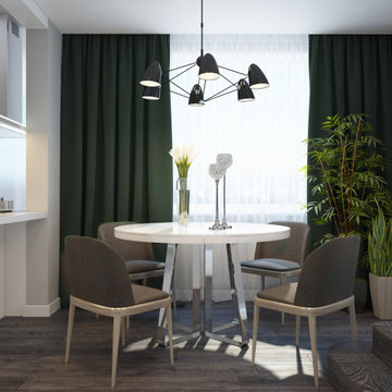 Interior of spacious white studio