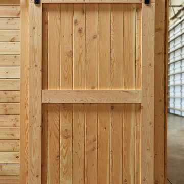 Interior Rustic Barn Door with sliding track hardware