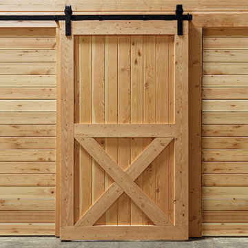 Interior Rustic Barn Door with Track Hardware