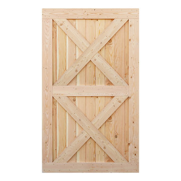 Interior Wood Barn Door with double X-Brace