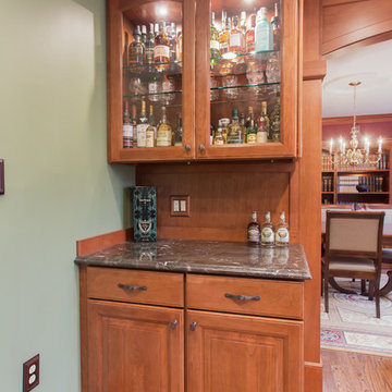 Lavishly detailed kitchen, dining room and family room in Arlington Va townhome
