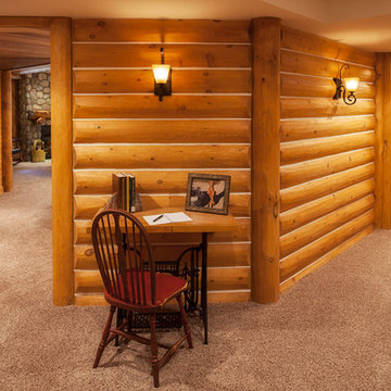 Log Home- Lower Level Entry Hall from upstairs