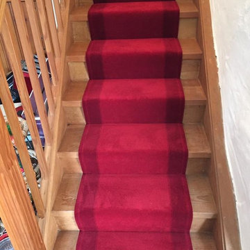 Louis De Poortere Red Runner Mitred To Stair
