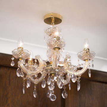 Marie Therese Chandelier 5 Light Dual Mount - Gold