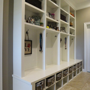 Mud Room built-in coat hanging and storage