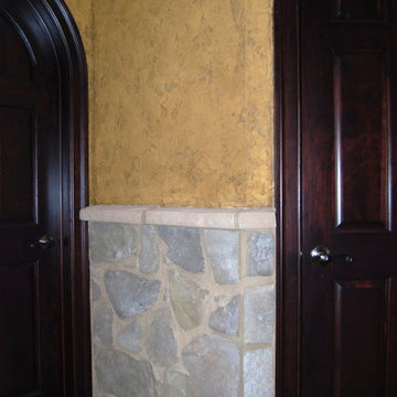 Olde English Aged Plaster Finish throughout an entire Lower Level in Virginia