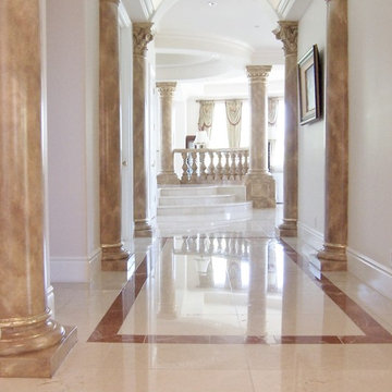 Painted Marbles / Faux Stone, Stone columns and Mantles