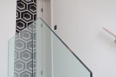 This is an example of a small contemporary staircase in London.