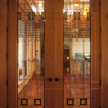 Prairie Style Stained Glass Interior Doors