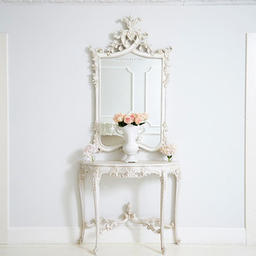 Provencal Heart Top Mirror and French Console Table