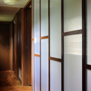 Retro Modern Translucent Walls in Hallway