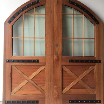 Round Top Arched Double Wooden Door